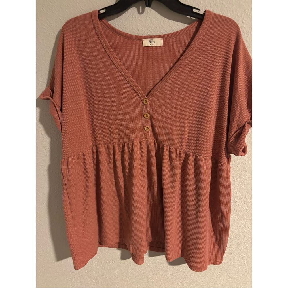 ❤️Entro Mini Waffle Babydoll Top